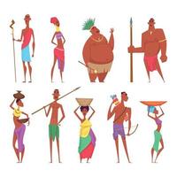personagens negros autênticos da etnia africana masculina e feminina