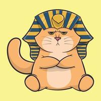 um gato dourado de cabelo curto britânico com acessórios de faraó vetor