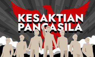 santidade da ideologia indonésia dia de pancasila vetor