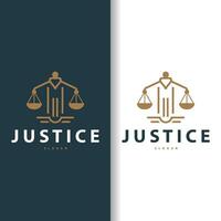 advogado logotipo, lei quadra simples projeto, legal balanças modelo ilustração vetor