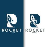 espaço foguete logotipo projeto, espaço veículo tecnologia vetor, simples modelo moderno ilustração vetor
