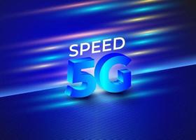 5g velocidade de fundo de tecnologia azul vetor