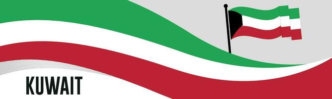 Kuwait feliz nacional dia celebração bandeira vetor ilustração