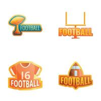 americano futebol ícones conjunto desenho animado vetor. americano futebol acessório vetor