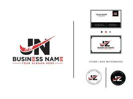 criativo JN luxo escova logotipo, Novo carta JN o negócio logotipo para seu marca vetor