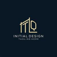 inicial tq logotipo, limpar \ limpo e moderno arquitetônico e construção logotipo Projeto vetor