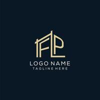 inicial fp logotipo, limpar \ limpo e moderno arquitetônico e construção logotipo Projeto vetor