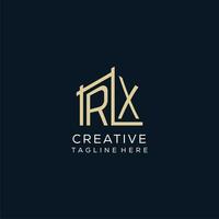 inicial rx logotipo, limpar \ limpo e moderno arquitetônico e construção logotipo Projeto vetor
