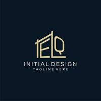 inicial eq logotipo, limpar \ limpo e moderno arquitetônico e construção logotipo Projeto vetor