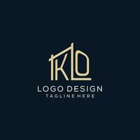 inicial ko logotipo, limpar \ limpo e moderno arquitetônico e construção logotipo Projeto vetor