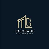 inicial tg logotipo, limpar \ limpo e moderno arquitetônico e construção logotipo Projeto vetor