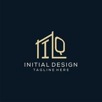 inicial iq logotipo, limpar \ limpo e moderno arquitetônico e construção logotipo Projeto vetor