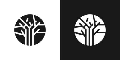 logotipo Projeto combinando uma círculo forma com uma árvore. vetor