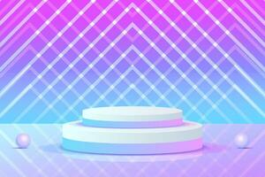 conjunto roxo azul violeta objeto 3d cilindro pedestal pódio exibição gradiente cor cena mínima vetor