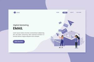 o email marketing aterrissagem página ilustração vetor