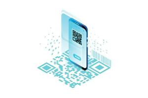 qr aplicativo isométrico vetor