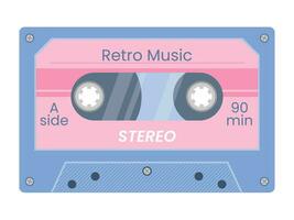 vintage audio cassete fita. retro mixtape do melodias e canções Década de 1980 ou 1990. audio equipamento para analógico música registros. na moda groovy pop objeto para poster, bandeira, cartão, cobrir, rótulo, de Anúncios, adesivos vetor