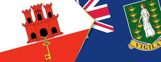 Gibraltar e britânico virgem ilhas bandeiras, dois vetor bandeiras.