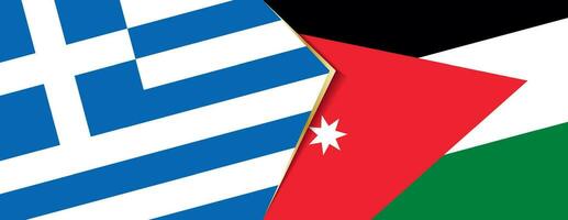Grécia e Jordânia bandeiras, dois vetor bandeiras.