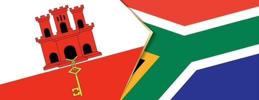 Gibraltar e sul África bandeiras, dois vetor bandeiras.