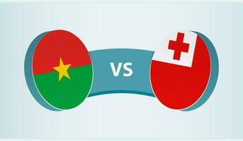 burkina faso versus tonga, equipe Esportes concorrência conceito. vetor