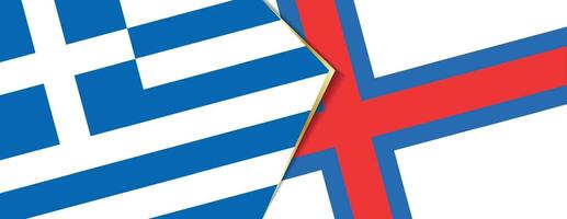 Grécia e faroé ilhas bandeiras, dois vetor bandeiras.