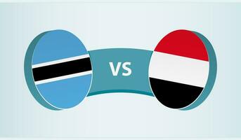 botsuana versus Iémen, equipe Esportes concorrência conceito. vetor