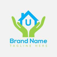casa empréstimo logotipo em carta você modelo. casa empréstimo em você carta, inicial casa empréstimo placa conceito modelo vetor