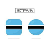 bandeira do botsuana 2 formas ícone 3d desenho animado estilo. vetor