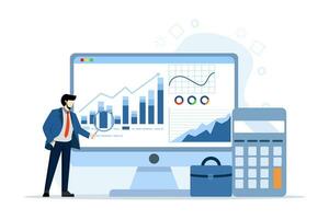 corporativo contabilidade conceito, aberto bancário plataforma, eletrônico fatura com minúsculo pessoas. coleção do abstrato vetor ilustrações do isto contabilidade sistemas. o negócio finança Programas.