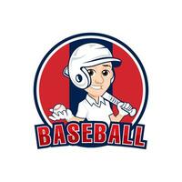 profissional beisebol jogador modelo logotipo projeto, beisebol logotipo vetor ícone