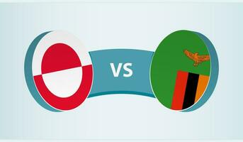 Groenlândia versus Zâmbia, equipe Esportes concorrência conceito. vetor