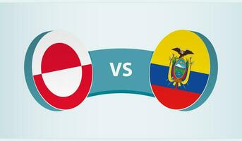 Groenlândia versus Equador, equipe Esportes concorrência conceito. vetor