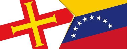 Guernsey e Venezuela bandeiras, dois vetor bandeiras.