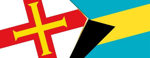 Guernsey e a bahamas bandeiras, dois vetor bandeiras.