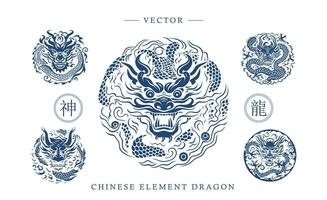 chinês Dragão tradicional lunar Novo ano vetor