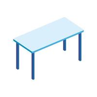 ícone isolado de mobília de mesa retangular vetor