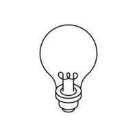 ícone de estilo de linha de ideia de lâmpada vetor