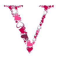 ilustração vetorial de alfabeto de corações vetor