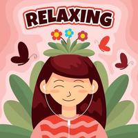 relaxando para a conscientização da saúde mental vetor