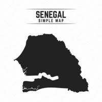 mapa preto simples do senegal isolado no fundo branco vetor