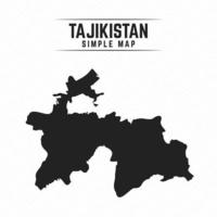 mapa preto simples do tajiquistão isolado no fundo branco vetor