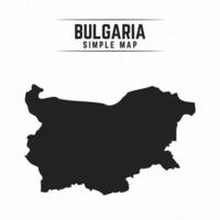 mapa preto simples da Bulgária isolado no fundo branco vetor