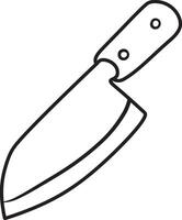 faca utensílios de cozinha desenho animado rabisco kawaii animê coloração página fofa ilustração desenhando grampo arte personagem chibi mangá quadrinho vetor