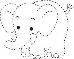 elefante remendado prática desenhar desenho animado rabisco kawaii animê coloração página fofa ilustração desenhando grampo arte personagem chibi mangá quadrinho vetor