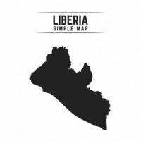 mapa preto simples da Libéria isolado no fundo branco vetor