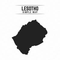 mapa preto simples de Lesoto isolado no fundo branco vetor