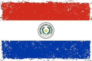 Paraguai bandeira grunge angustiado estilo vetor