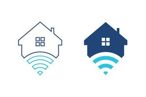 casa e Wi-fi ícone símbolo sem fio casa simples ícones vetor