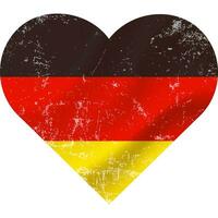 Alemanha bandeira dentro coração forma grunge vintage. alemão bandeira coração. vetor bandeira, símbolo.
